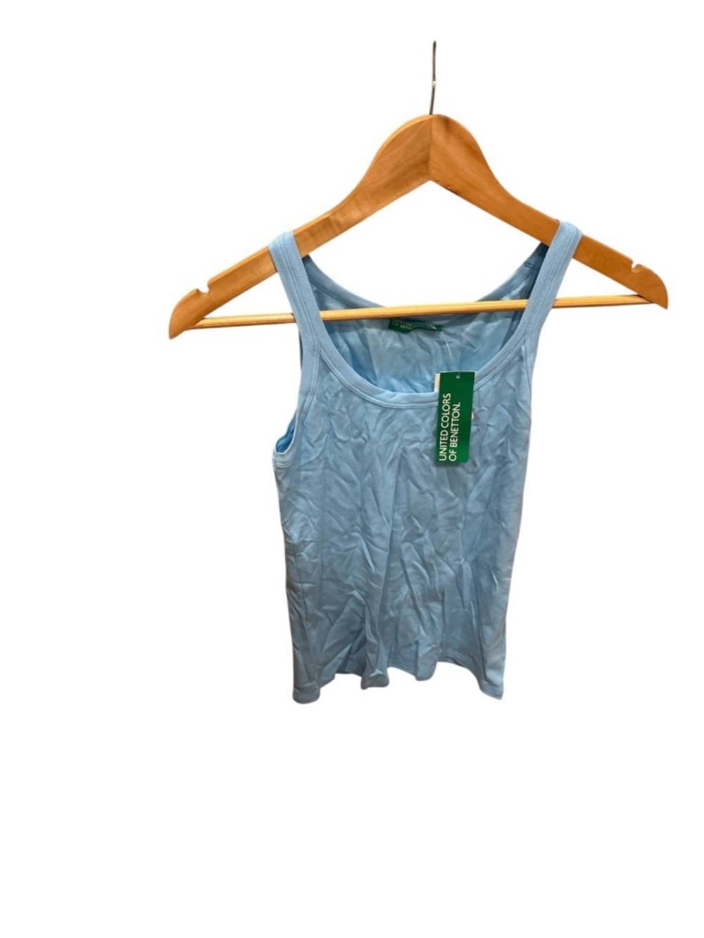United Colors Of Benetton Sky Blue Ribbed Tank